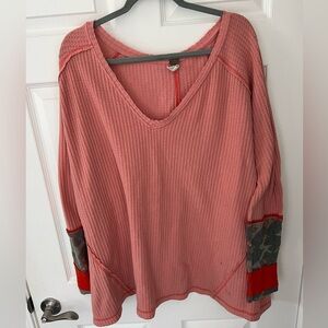 Free People Peach Long Sleeve Large